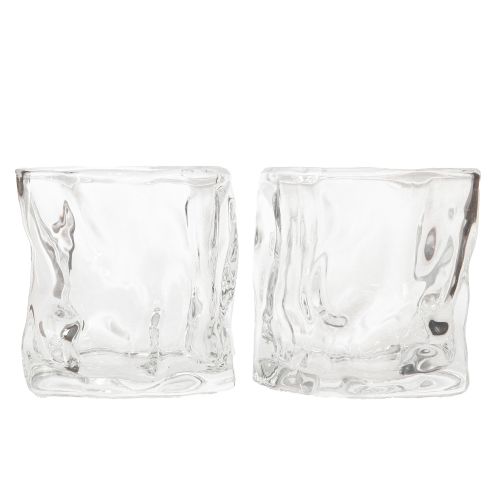 Artikel Dekorativt glas fyrfadslys lille glas lysestage Ø8cm H7,5cm 2stk