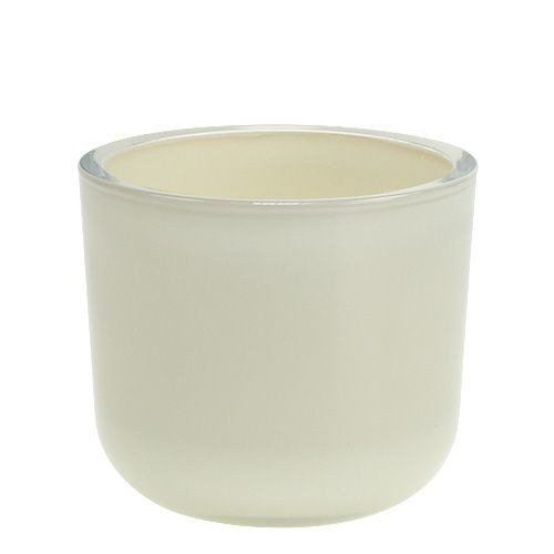 Floristik24 Glasurtepotte Ø12,5cm H11cm Creme