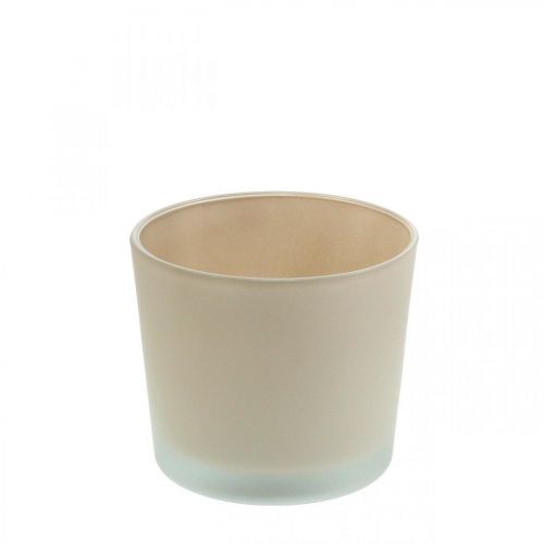 Glasurtepotte beige plantekrukke glasurl Ø10cm H8,5cm