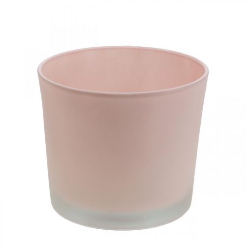 Urtepotte glas plantekasse pink glasbalje Ø14,5cm H12,5cm