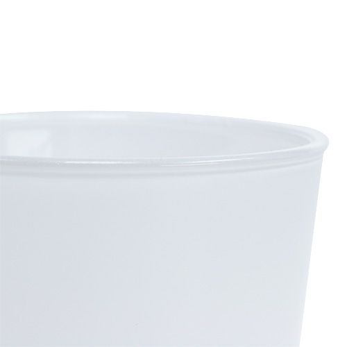 Floristik24 Glasurtepotte hvid Ø10cm H8,5cm