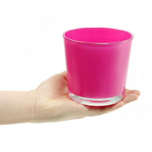 Floristik24 Glasbalje, plantekasse pink Ø11,5cm H11cm