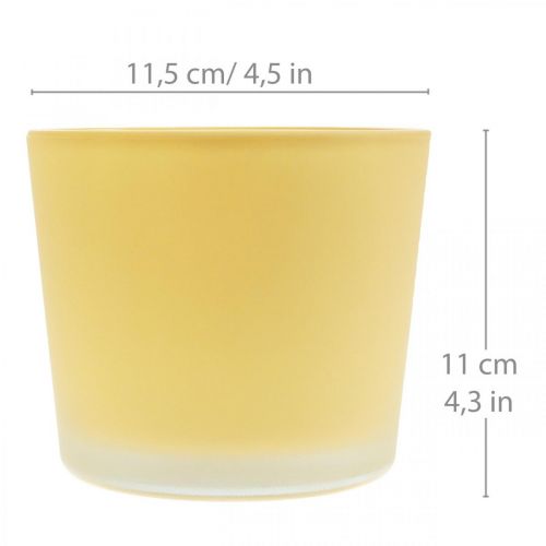 Artikel Glasurtepotte gul dekorativ glasbalje Ø11,5cm H11cm
