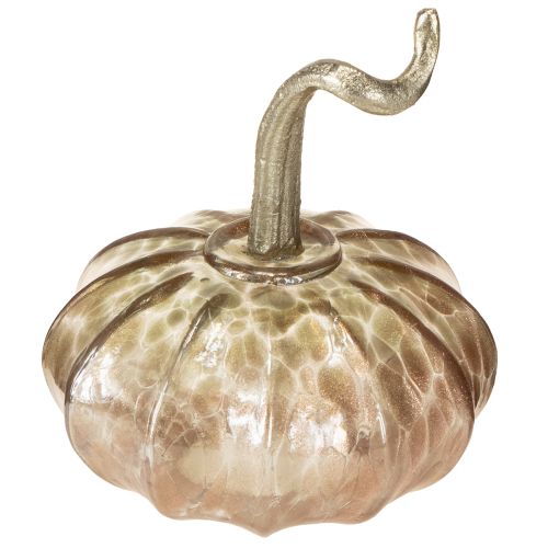 Floristik24 Glasgræskarborddekoration efterårsgræskar glas metal H14cm 2 stk