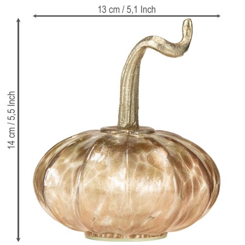 Artikel Glasgræskarborddekoration efterårsgræskar glas metal H14cm 2 stk