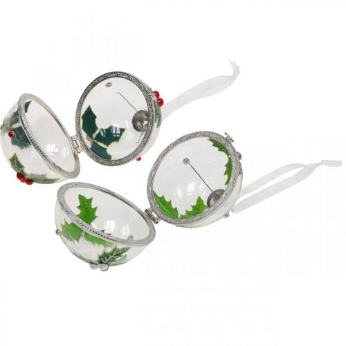 Artikel Juletræskugler glas til at fylde kristtorn Ø6cm 2stk