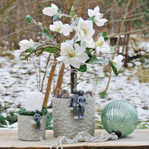 Floristik24 Glaskugle til at hænge blå vintage juledekoration glas Ø15cm