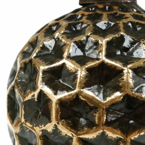 Floristik24 Julekugle honeycomb mønster brun, gylden Ø10cm 3stk