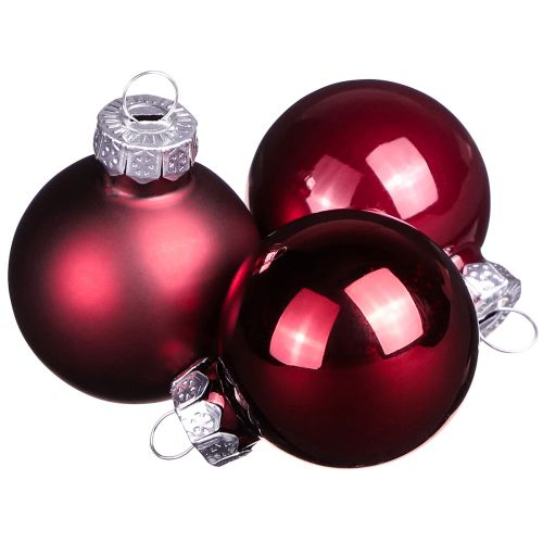 Floristik24 Glaskugler Jul i Bordeaux mix Ø3cm 22 stk