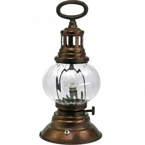 Floristik24 LED orkan lanterne, metal lampe, dekorativt lys, vintage look Ø12,5 cm H30 cm