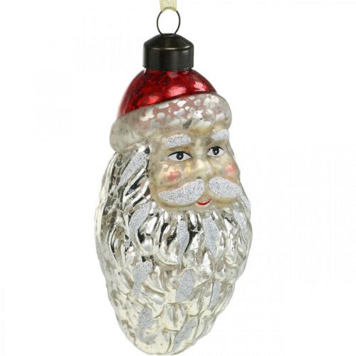Floristik24 Dekorativt vedhæng julemand, adventsdekoration, juletræsdekoration ægte glas, vintage look H12cm Øcm 2stk