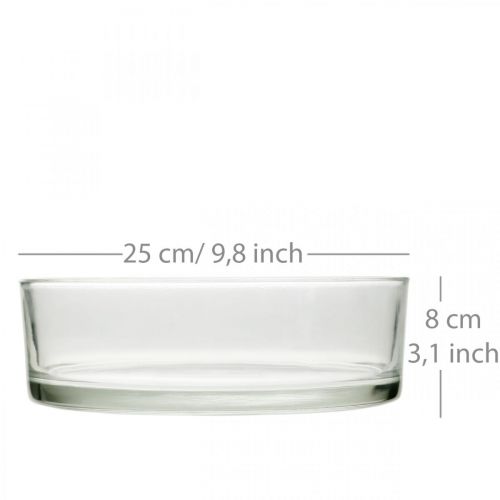 Floristik24 Glasskål Ø25cm H8cm