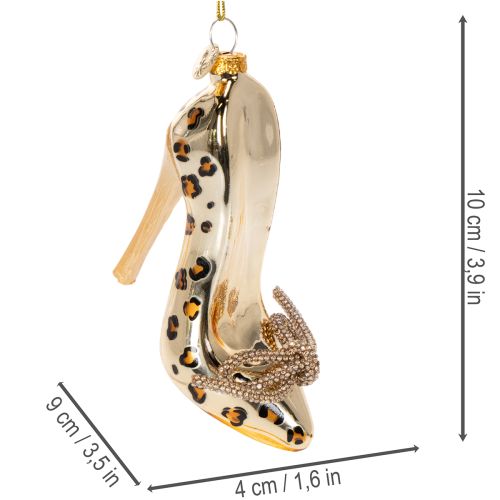 Glassko-juletræspynt med leopardprint 13 cm 2 stk. | Floristik24.dk