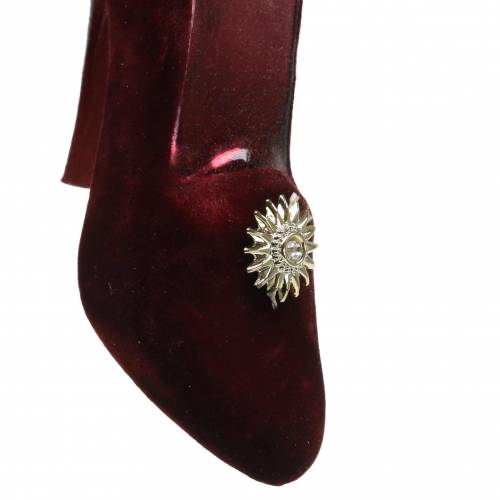Floristik24 Velvet glas sko Bordeaux, gammel rose 12cm 2stk