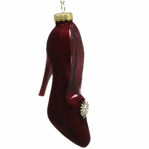 Floristik24 Velvet glas sko Bordeaux, gammel rose 12cm 2stk