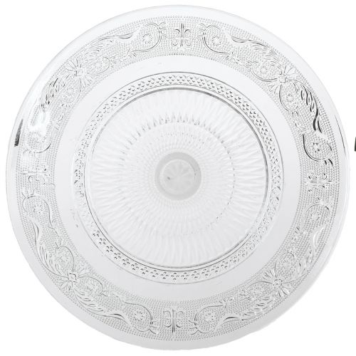 Artikel Glasplade på fod Flad glasskål med klart mønster Ø25cm