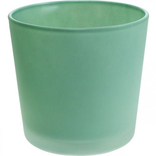 Floristik24 Glasurtepotte grøn plantekasse glasbalje Ø11,5cm H11cm