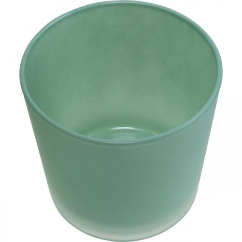 Artikel Glasurtepotte grøn plantekasse glasbalje Ø11,5cm H11cm