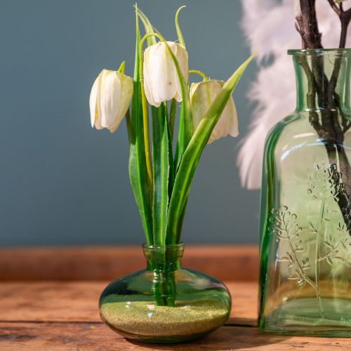 Artikel Glasvase løgformet grøn minivaser glas Ø9cm H6cm 6 stk