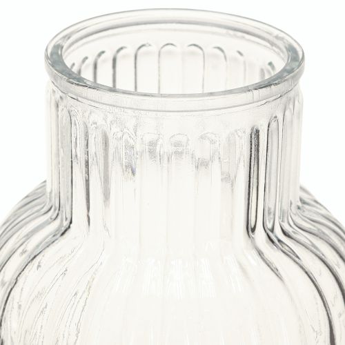 Artikel Glasvase blomstervase glasriller retro klar Ø13,5cm H20cm