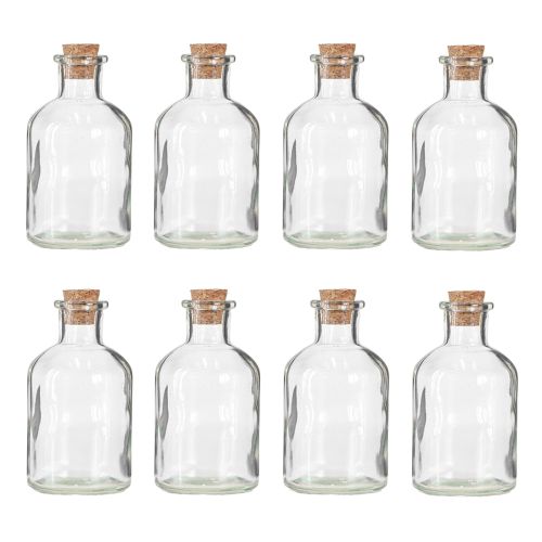 Artikel Glasvaseflasker Dekorationsvase med kork H10,5cm 8 stk