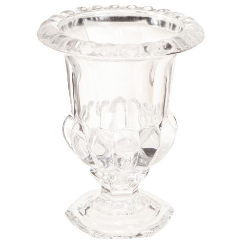 Floristik24 Glasvase lille vase med fod klar retro Ø11cm H14cm