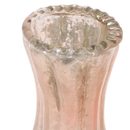 Floristik24 Glasvase bonde sølvrosa H11cm 6stk