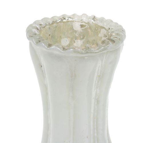 Floristik24 Glasvase bonde sølv hvid H11cm 6 stk