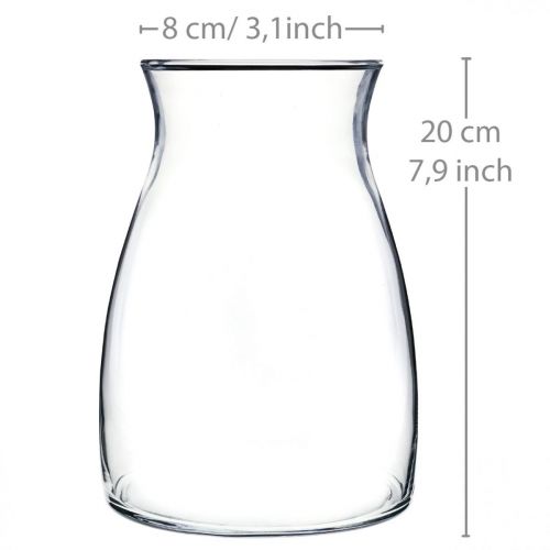 Artikel Dekorativ glasvase klar blomstervase glas Ø11cm H20cm