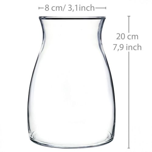 Floristik24 Dekorativ glasvase klar blomstervase glas Ø11cm H20cm