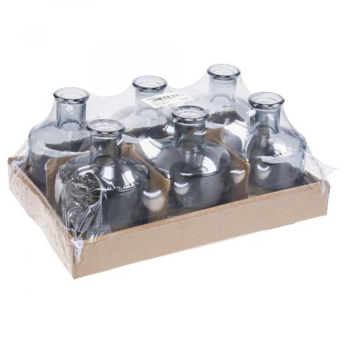 Floristik24 Glasvase apotekerflasker dekorativ glas dekorativ vase tonet Ø7cm 6 stk.