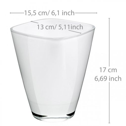 Floristik24 Orkidé plantekasse hvidt glas H17cm B13cm