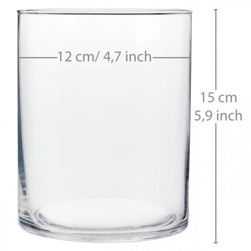 Floristik24 Glasvase Ø12cm H15cm