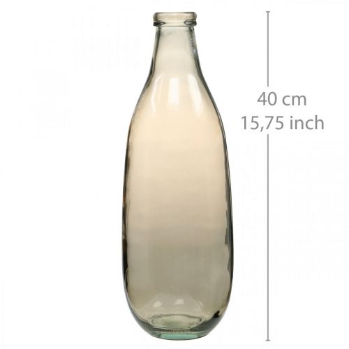 Floristik24 Glasvase brun stor gulvvase eller borddekoration glas Ø15cm H40cm