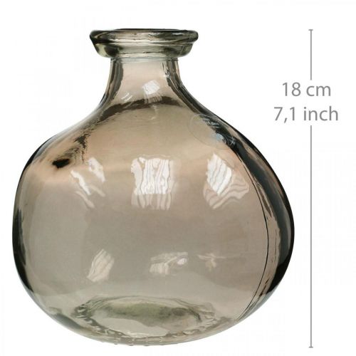 Floristik24 Glasvase rund brun glasdekorationsvase rustik Ø16,5cm H18cm