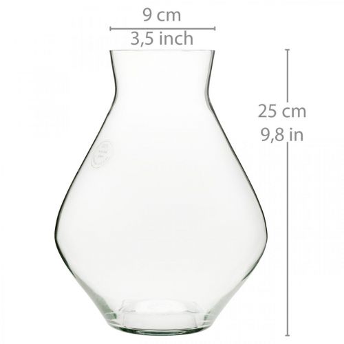 Artikel Blomstervase glas løgformet glasvase klar dekorativ vase Ø20cm H25cm
