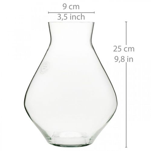 Floristik24 Blomstervase glas løgformet glasvase klar dekorativ vase Ø20cm H25cm