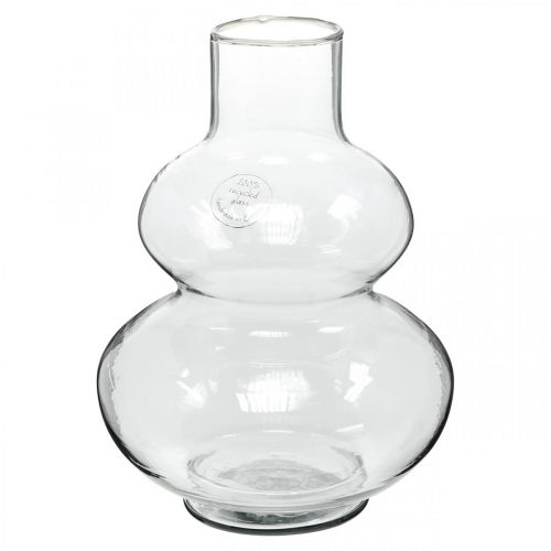 Floristik24 Glasvase rund blomstervase dekorativ vase klart glas Ø16cm H23cm
