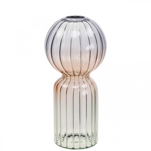 Floristik24 Glasvase Deco Vase Blå Brun Klar Mini Vase Ø8cm H17cm