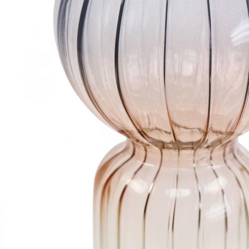 Artikel Glasvase Deco Vase Blå Brun Klar Mini Vase Ø8cm H17cm