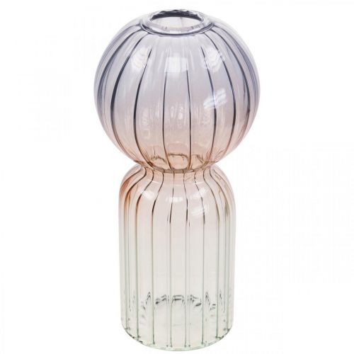 Artikel Glasvase Deco Vase Blå Brun Klar Mini Vase Ø8cm H17cm