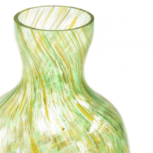 Artikel Glasvase glas dekorativ blomstervase grøn gul Ø10cm H18cm