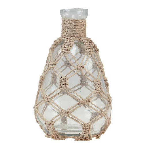 Artikel Glasvase macrame jute natur sommer maritim Ø11cm H19,5cm