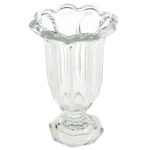 Floristik24 Glasvase med fod glas blomstervase Ø13,5cm H22cm