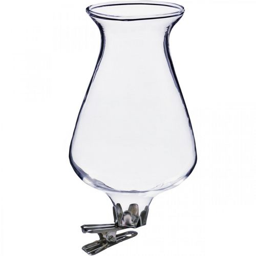 Floristik24 Glasvase tulipan med clips Ø5,9cm H11cm klar 4stk