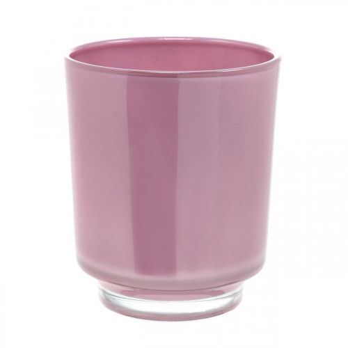 Floristik24 Orkidé plantekrukke glas pink H16cm Ø13,4cm