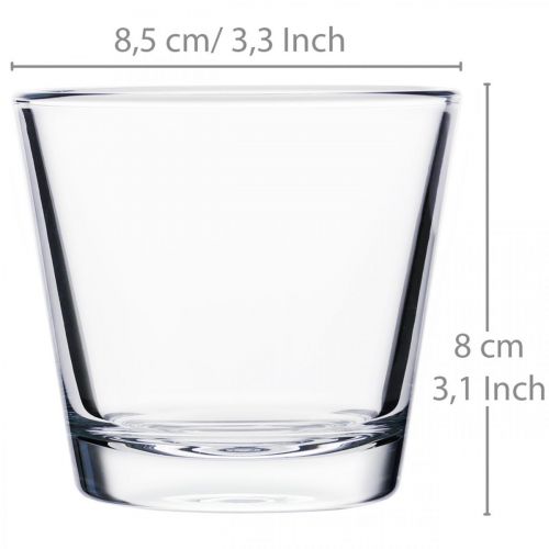 Floristik24 Glasvase klar Ø8,5cm H8cm 6stk
