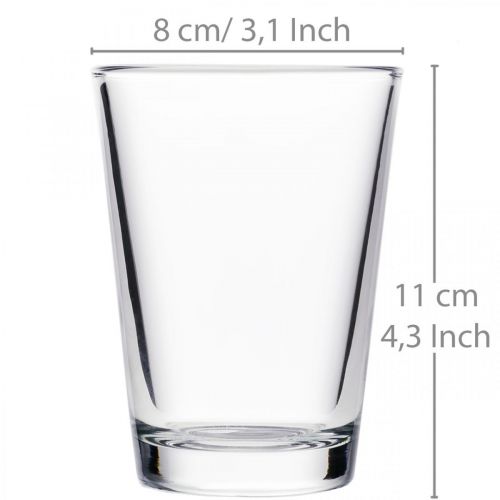 Artikel Glasvase klar Ø8cm H11cm til borddekoration