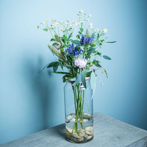 Artikel Dekorativ vase med huller Glasvase med perforeret låg Moderne blomsterdekoration