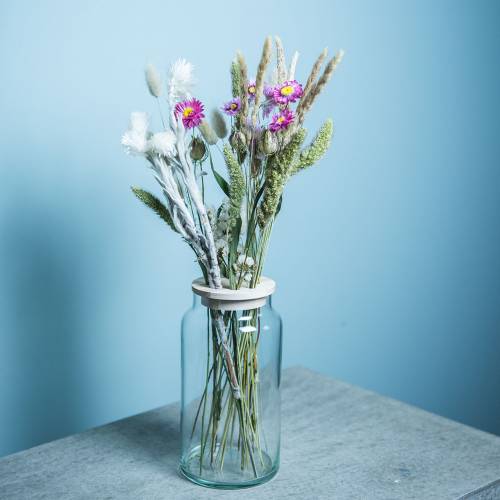 Artikel Glasvase med låg Dekorativ vase med perforeret låg Arranger blomster